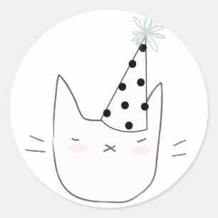 Party Cat Classic Round Sticker