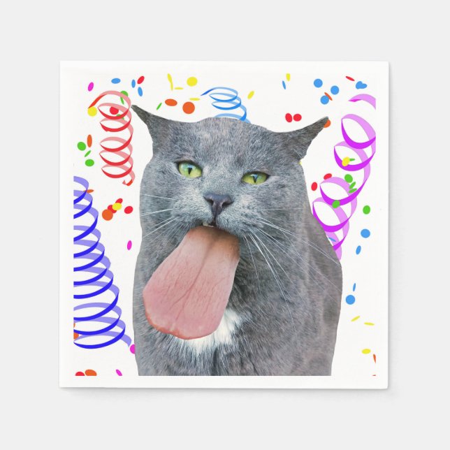 Party Cat Got Your Tongue? Napkin (Front)