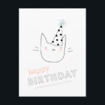 Party Cat Happy Birthday Postcard<br><div class="desc">A collection of sweetly snarky little cats,  all wearing festive party hats.  Perfect for birthdays and fun celebrations.</div>