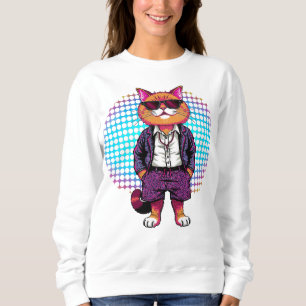 Party Cat in Sunglasses – Disco Outfit Sweatshirt