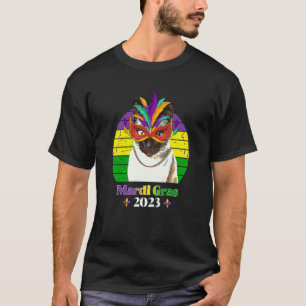 Party Cat Mask Beads Mardi Gras 2023  8 T-Shirt
