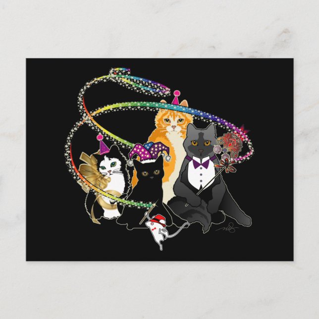 Party Cats Invitation Postcard (Front)