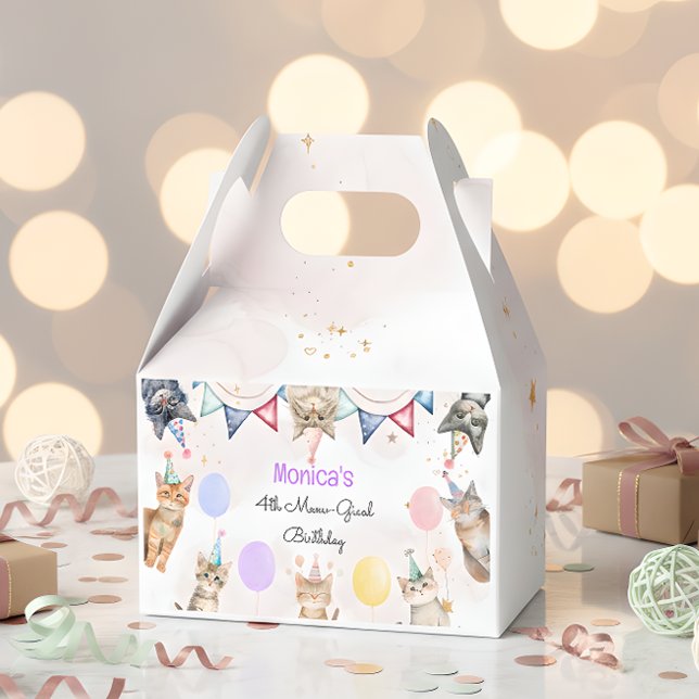 Party cats meow-gical kids birthday favour box (Creator Uploaded)