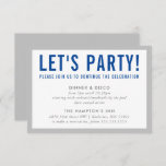 PARTY CELEBRATION INFO modern bold boy grey blue Invitation<br><div class="desc">by kat massard >>> www.simplysweetPAPERIE.com <<< A simple design for your PARTY CARDS - to match your main invitations. Love the design, but would like to see some changes - another colour scheme, product, add a photo or adapted for a different occasion - no worries simply contact me, KAT@SIMPLYSWEETPAPERIE.COM I...</div>