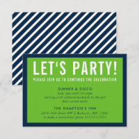 PARTY CELEBRATION INFO modern bold green navy blue