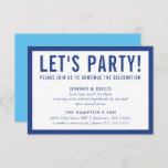 PARTY CELEBRATION INFO simple modern bold blue Invitation<br><div class="desc">by kat massard >>> www.simplysweetPAPERIE.com <<< A simple design for your PARTY CARDS - to match your main invitations. Love the design, but would like to see some changes - another colour scheme, product, add a photo or adapted for a different occasion - no worries simply contact me, KAT@SIMPLYSWEETPAPERIE.COM I...</div>