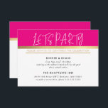 PARTY CELEBRATION INFO ultra trendy pink gold Invitation<br><div class="desc">by kat massard >>> www.simplysweetPAPERIE.com <<< A simple design for your PARTY CARDS - to match your main invitations. Love the design, but would like to see some changes - another colour scheme, product, add a photo or adapted for a different occasion - no worries simply contact me, KAT@SIMPLYSWEETPAPERIE.COM I...</div>