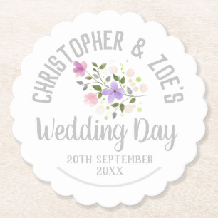 Party Celebration of a Wedding. Wedding Day Paper Coaster