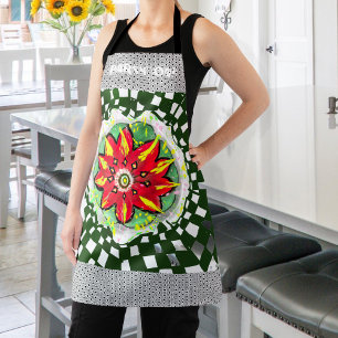 Party Chequered Abstract Fun Lively Painting Apron