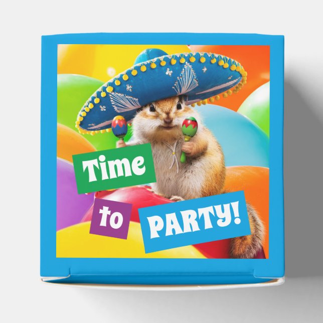 Party Chipmunk In Sombrero Favour Box (Top)