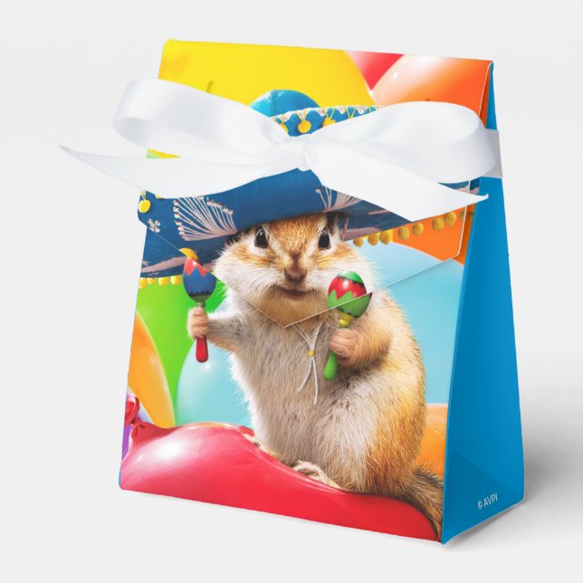 Party Chipmunk In Sombrero Favour Box (Front Side)