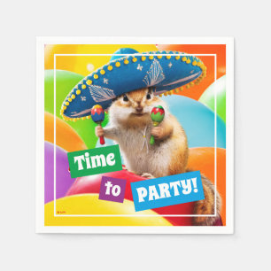 Party Chipmunk In Sombrero Napkin