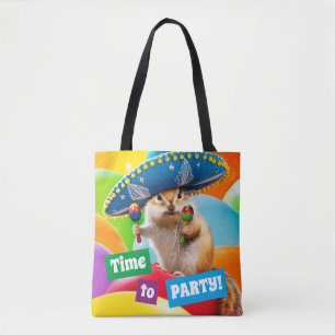 Party Chipmunk In Sombrero Tote Bag