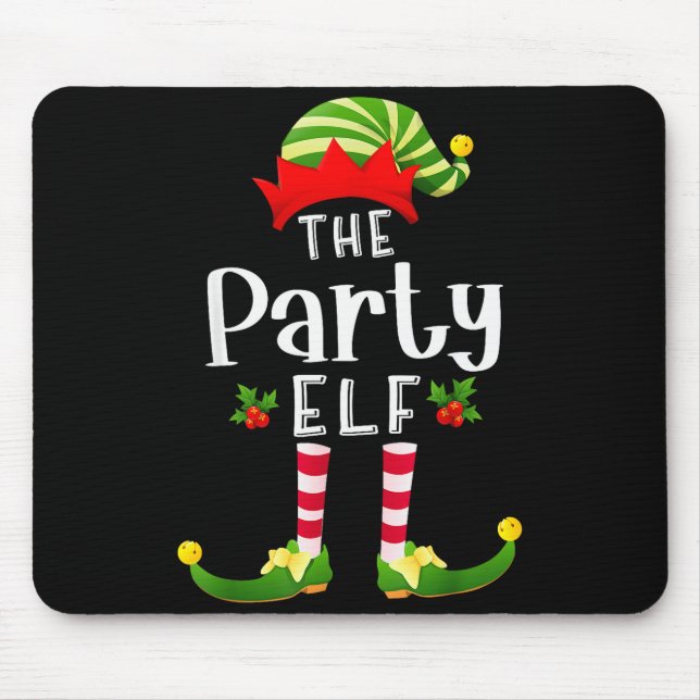 Party Christmas Elf Matching Pajama X-mas Party  Mouse Pad (Front)