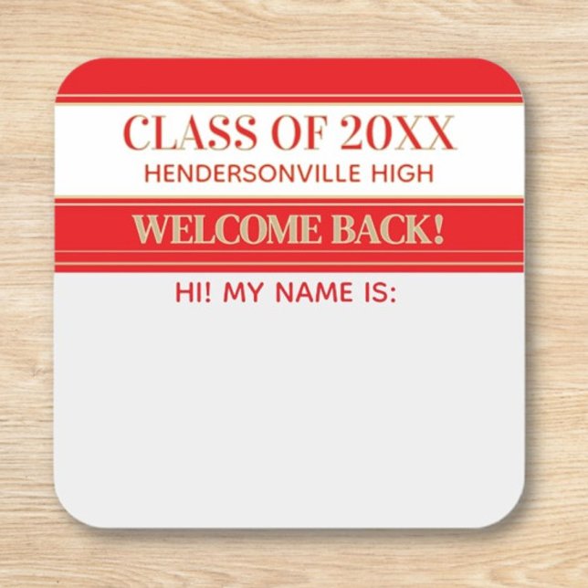 Party! Class Reunion Welcome back Name tag sticker (Creator Uploaded)