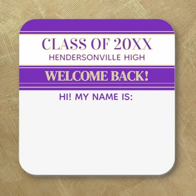 Party! Class Reunion Welcome back Name tag sticker (Creator Uploaded)