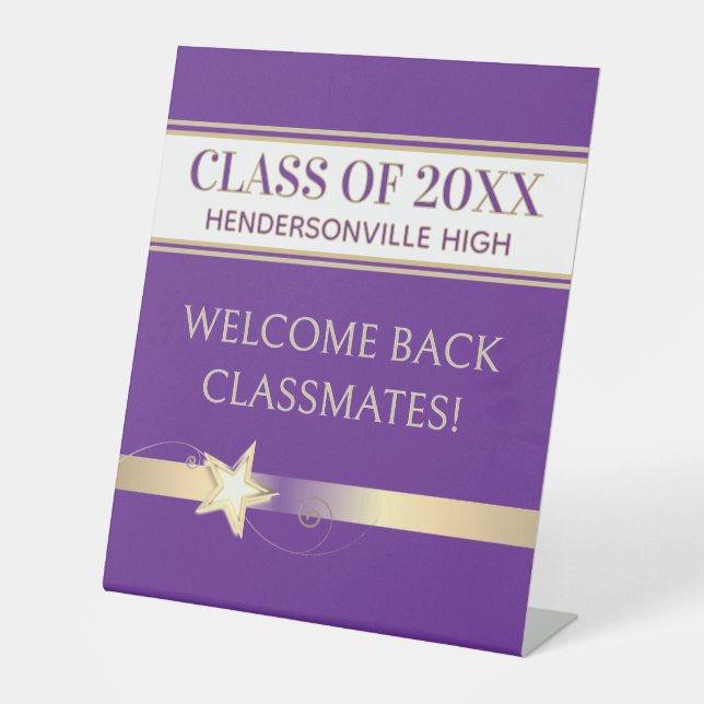 Party! Class Reunion Welcome back Pedestal Sign (Front)