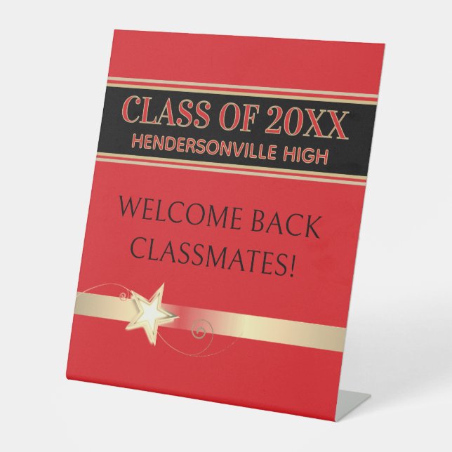 Party! Class Reunion Welcome back Pedestal Sign (Front)