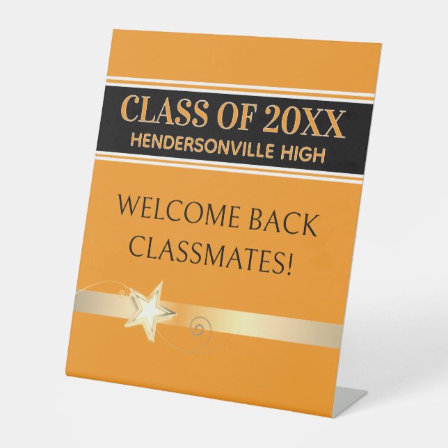 Party! Class Reunion Welcome back Pedestal Sign (Front)