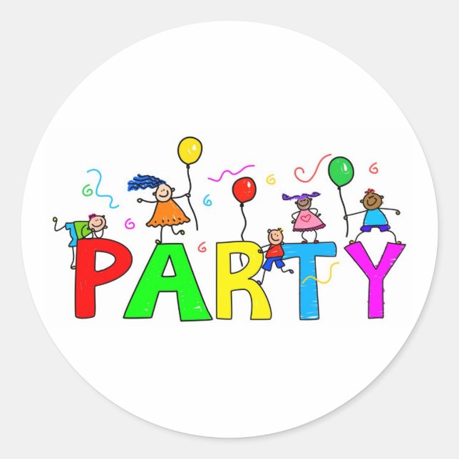 Party Classic Round Sticker (Front)