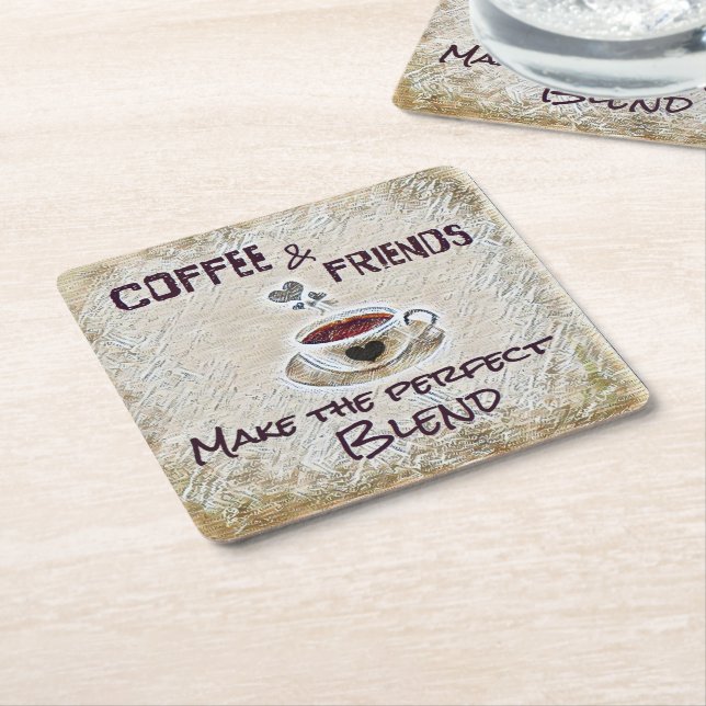 Party Coasters paper cork board set Coffee friends (Angled)