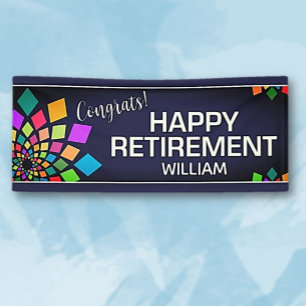 Party! Colorful, Fun Custom Retirement Banner
