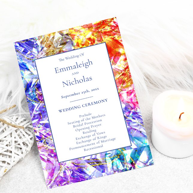 Party Colour Crystal Gemstone Wedding Programs (Creator Uploaded)