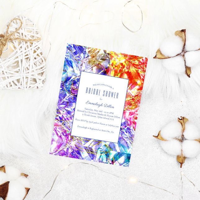 Party Colour Diamond Crystal Bridal Shower Invitation (Creator Uploaded)