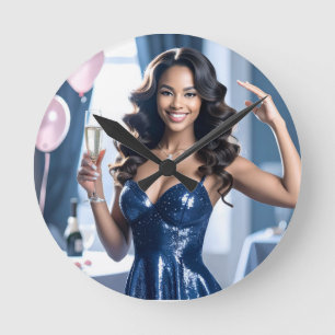 Party Congratulations Round Clock