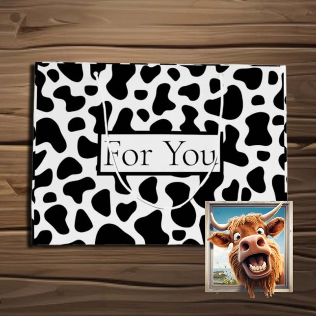 Party Cow Print  Large Gift Bag (Creator Uploaded)