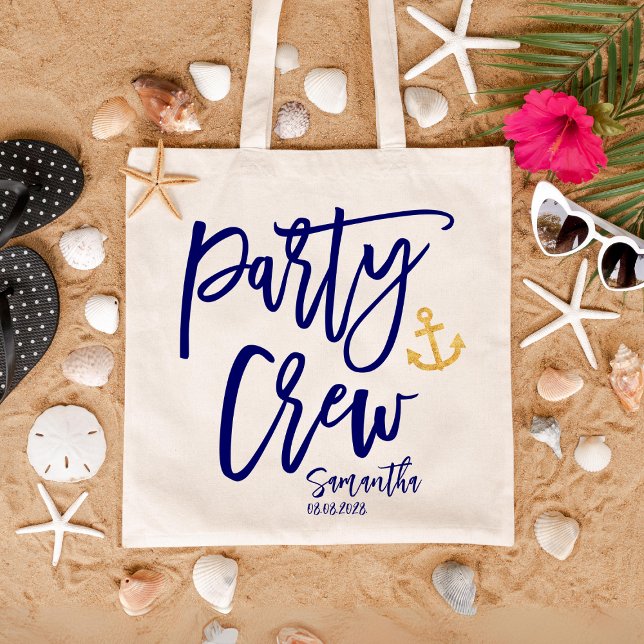 Party Crew Coastal Bridesmaid  Tote Bag (Creator Uploaded)