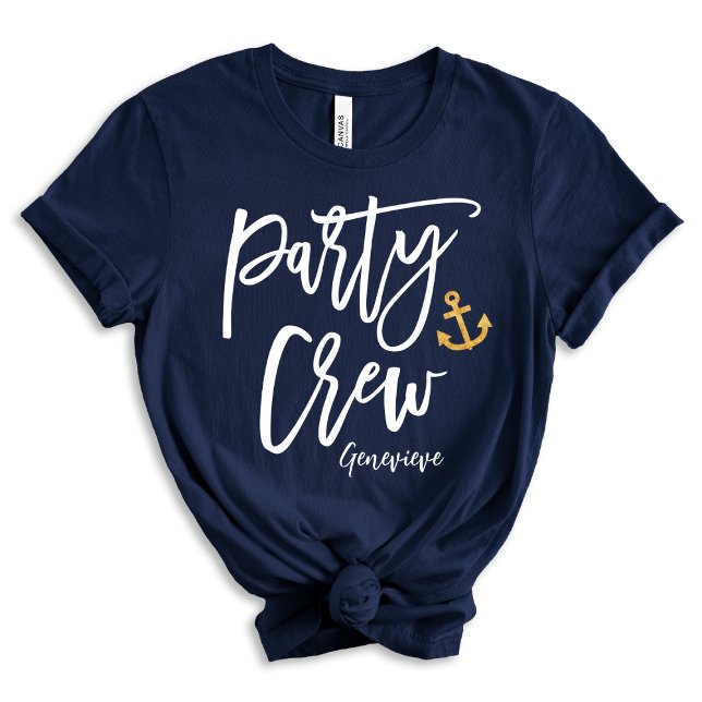 Party Crew Nautical Bridal Party T-Shirt (Creator Uploaded)