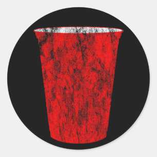 party cup classic round sticker