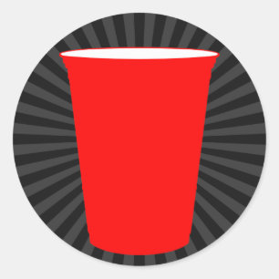 party cup classic round sticker