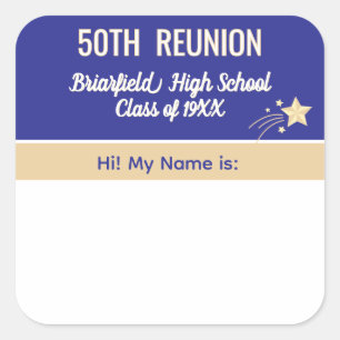 Party! Custom 50th Reunion Name tag sticker