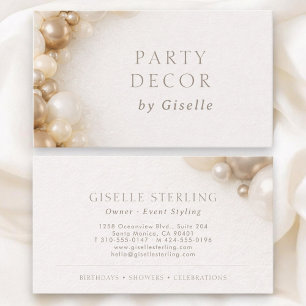 Party Decor Decorating Business Card