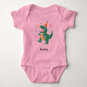 Party Dino Roar – Cute Birthday T-Shirt Design for Baby Bodysuit
