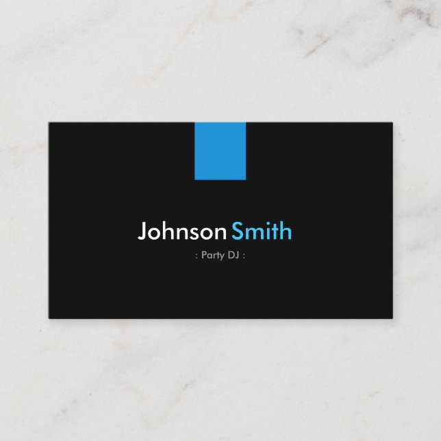 Party DJ Modern Aqua Blue Business Card (Front)