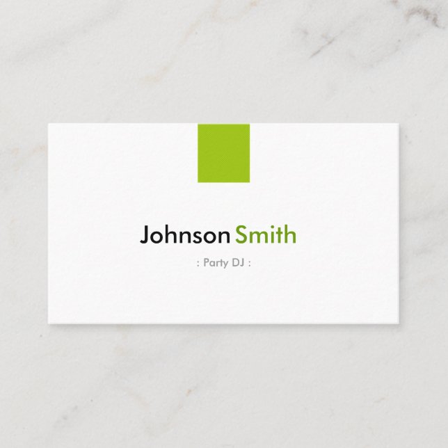 Party DJ - Simple Mint Green Business Card (Front)