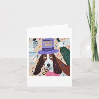 Party Dog Basset Hound  Invitation