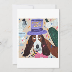 Party Dog Basset Hound Invitation