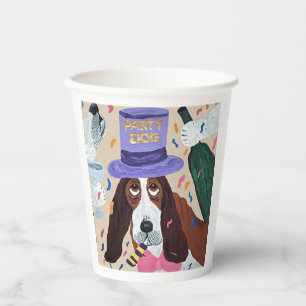 Party Dog Basset Hound Paper Cups