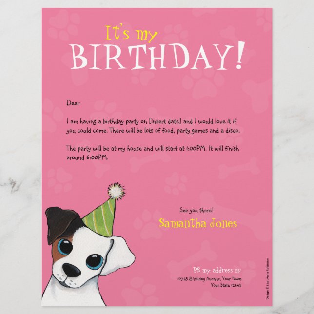Party Dog Paws & Bones | Birthday Party Invitation (Front)
