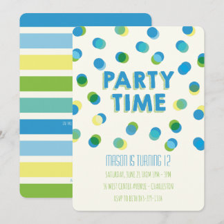 Party Dots Kids Birthday Invitation