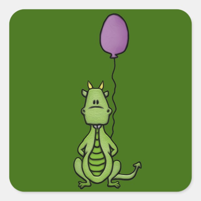 Party Dragon Square Sticker (Front)