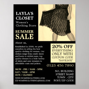 Party Dress, Women's Clothing Store Advertising Poster