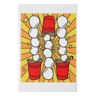 Party Drinking Game Beerpong Beer Pong Faux Canvas Print