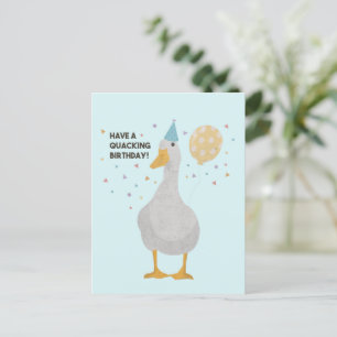 Party Duck Pun: Have a Quacking Birthday Postcard