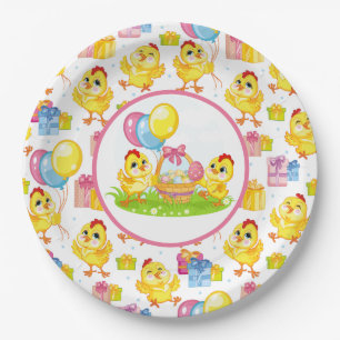 Party Easter Chicks Paper Plates