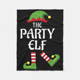 Party Elf Family Matching Group Christmas Dancing  Fleece Blanket